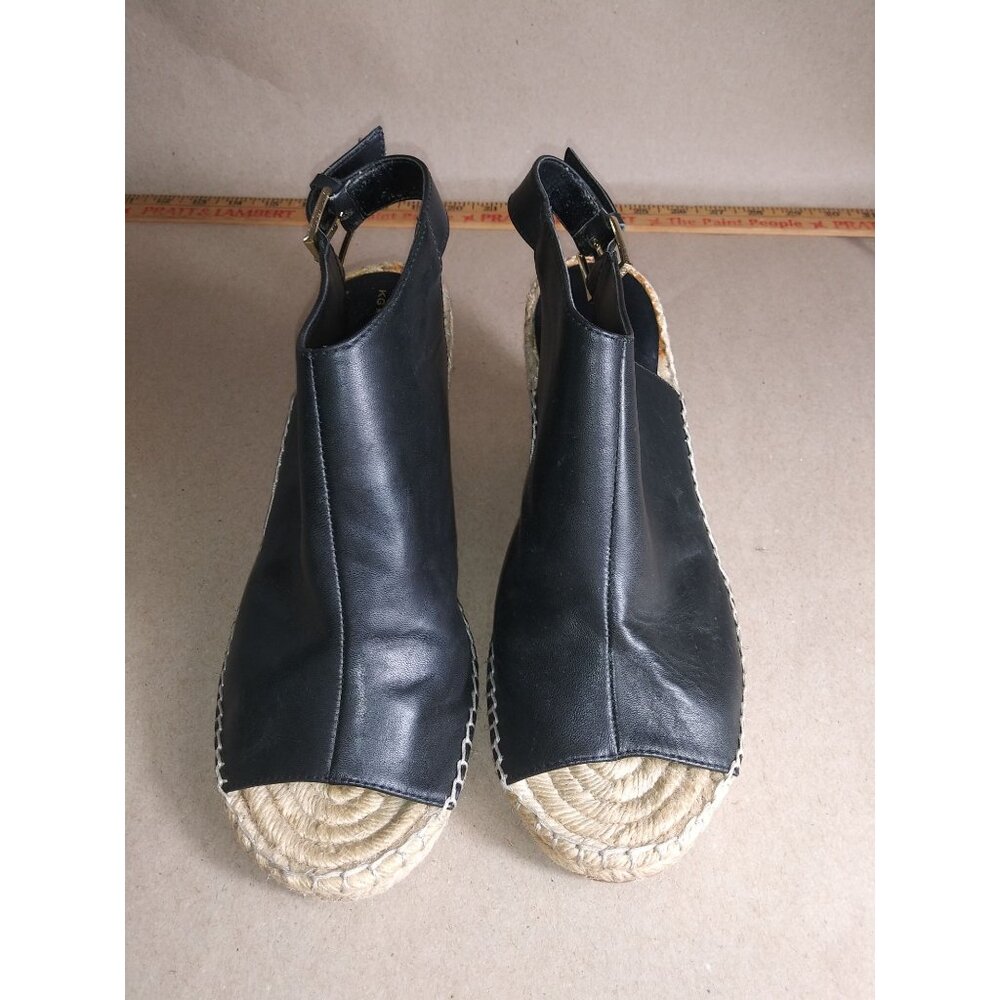 KG Kurt Geiger Women's Nelly Espadrille Wedge Sandals Black Size 39- 8-8.5